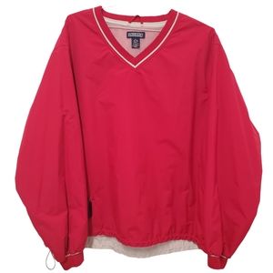 Lands End Men’s Golf Pullover Windbreaker Jacket Lightweight Wind Shirt Red XL